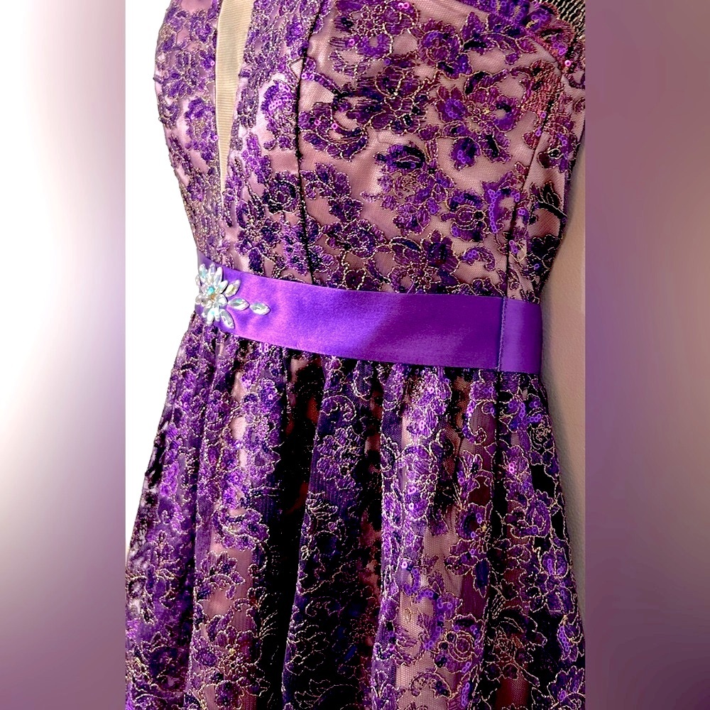 Roberta Formal Purple Strapless Dress - Picture 7 of 11
